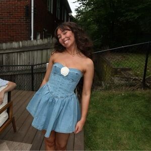 REVOLVE Denim Blue Mini Dress